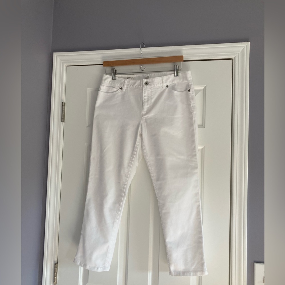 J.Jill Authntic Fit Crop White Denim Jeans 8